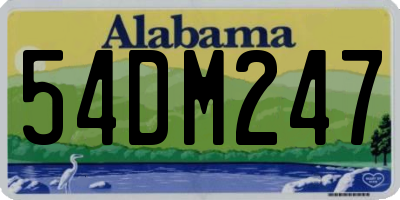 AL license plate 54DM247