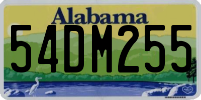 AL license plate 54DM255