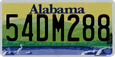 AL license plate 54DM288