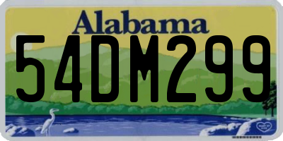 AL license plate 54DM299