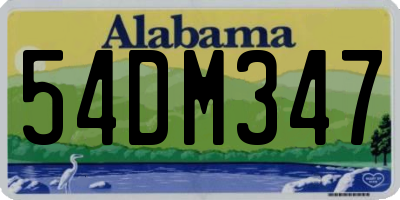 AL license plate 54DM347
