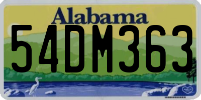 AL license plate 54DM363