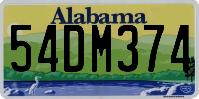 AL license plate 54DM374