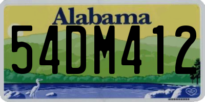 AL license plate 54DM412