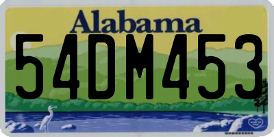 AL license plate 54DM453