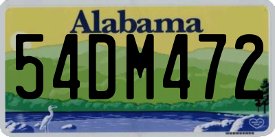 AL license plate 54DM472