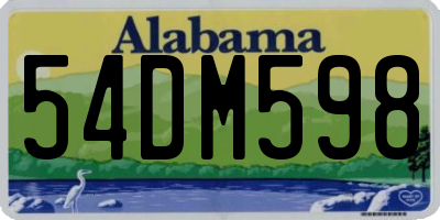 AL license plate 54DM598