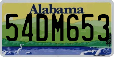 AL license plate 54DM653