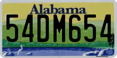 AL license plate 54DM654