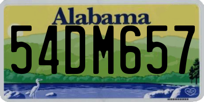 AL license plate 54DM657