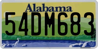 AL license plate 54DM683