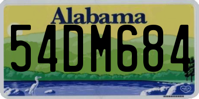 AL license plate 54DM684