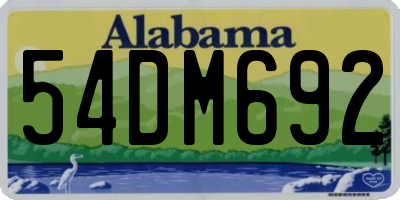 AL license plate 54DM692