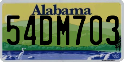 AL license plate 54DM703