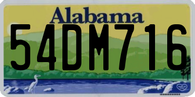 AL license plate 54DM716