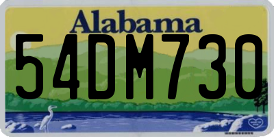 AL license plate 54DM730