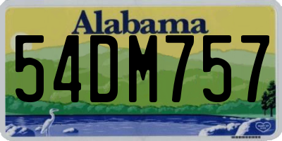 AL license plate 54DM757