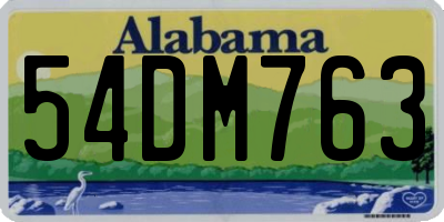 AL license plate 54DM763