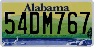 AL license plate 54DM767