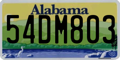 AL license plate 54DM803