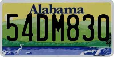AL license plate 54DM830