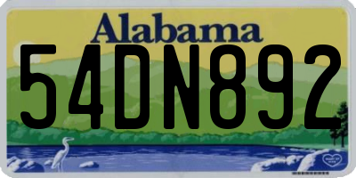 AL license plate 54DN892