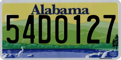 AL license plate 54DO127