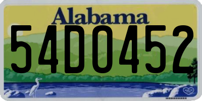 AL license plate 54DO452
