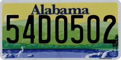 AL license plate 54DO502