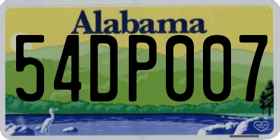 AL license plate 54DP007