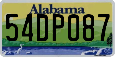 AL license plate 54DP087