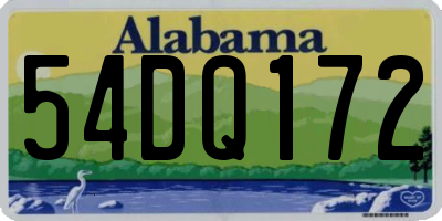 AL license plate 54DQ172