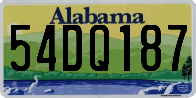 AL license plate 54DQ187