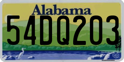 AL license plate 54DQ203