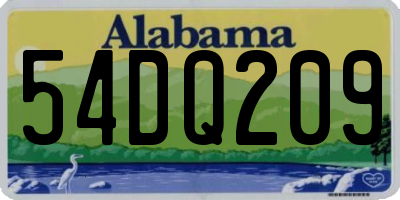 AL license plate 54DQ209