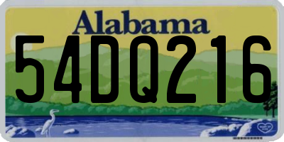 AL license plate 54DQ216