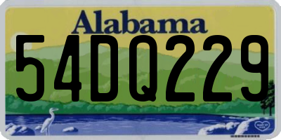 AL license plate 54DQ229