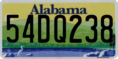 AL license plate 54DQ238