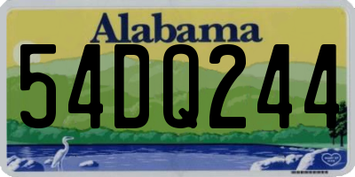 AL license plate 54DQ244