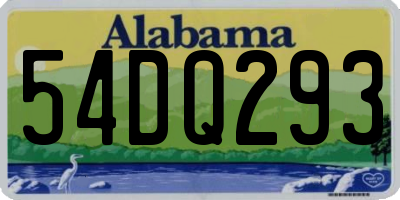 AL license plate 54DQ293