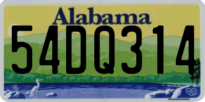 AL license plate 54DQ314