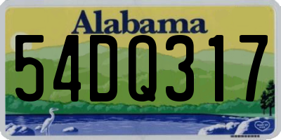 AL license plate 54DQ317