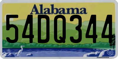 AL license plate 54DQ344