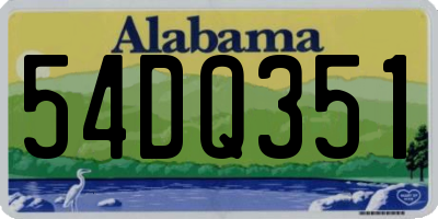 AL license plate 54DQ351