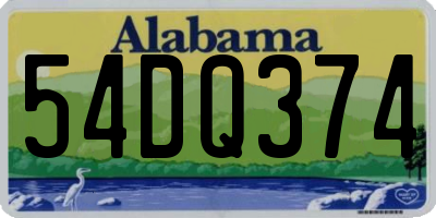 AL license plate 54DQ374