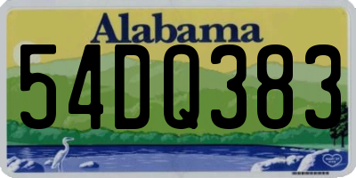 AL license plate 54DQ383