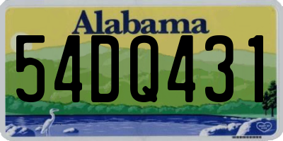 AL license plate 54DQ431