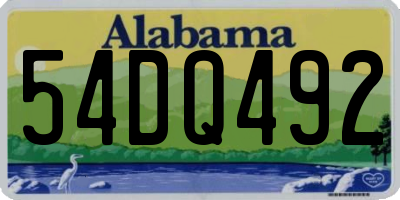 AL license plate 54DQ492