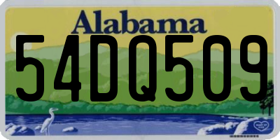 AL license plate 54DQ509