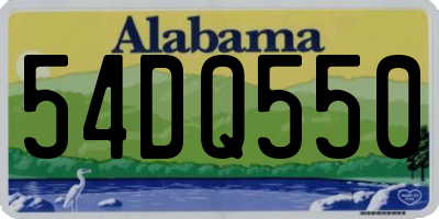 AL license plate 54DQ550